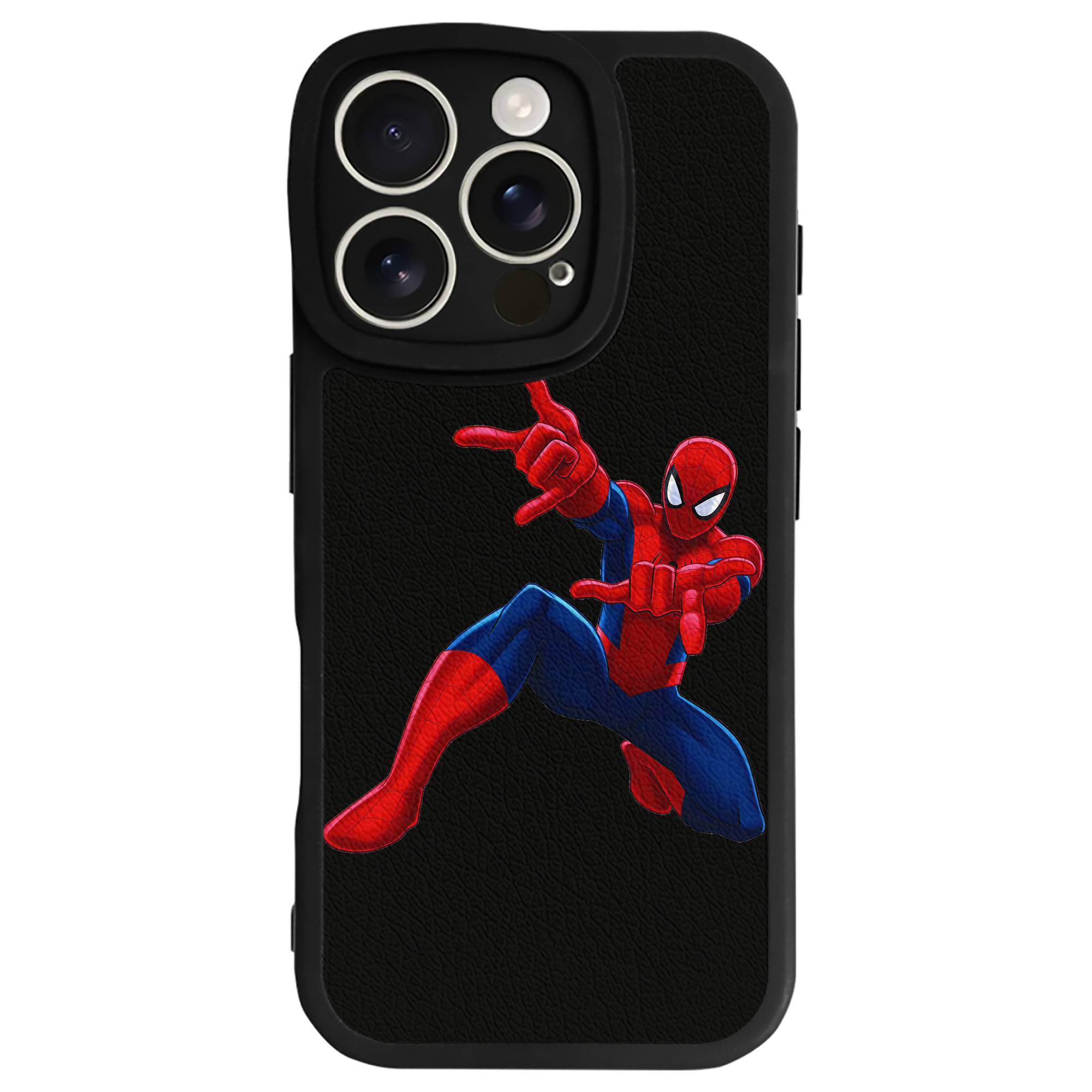（画像用） Spider Man スパイダーマン 【iPhone 16シリーズ対応】シリコンスマホケース（レザー調） 材質：シリコン